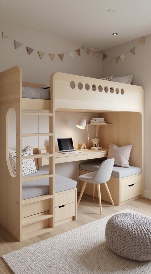 maximize space with loft beds