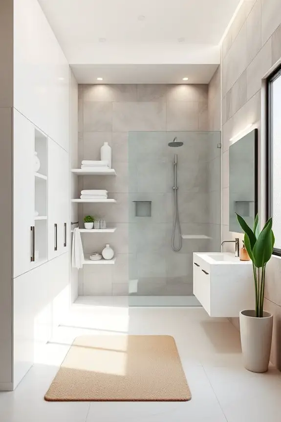 maximize vertical bathroom storage