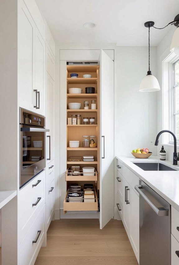 maximizing narrow pull out storage