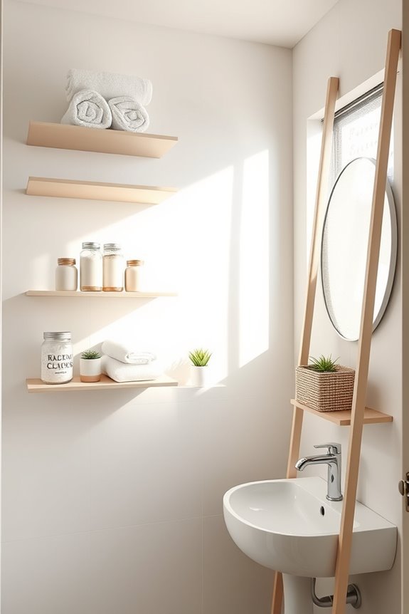 maximizing vertical bathroom storage