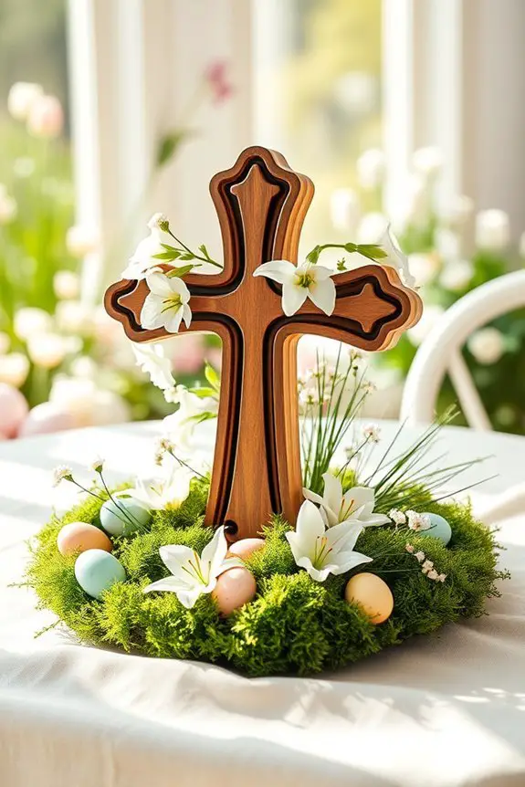 meaningful easter cross centerpieces