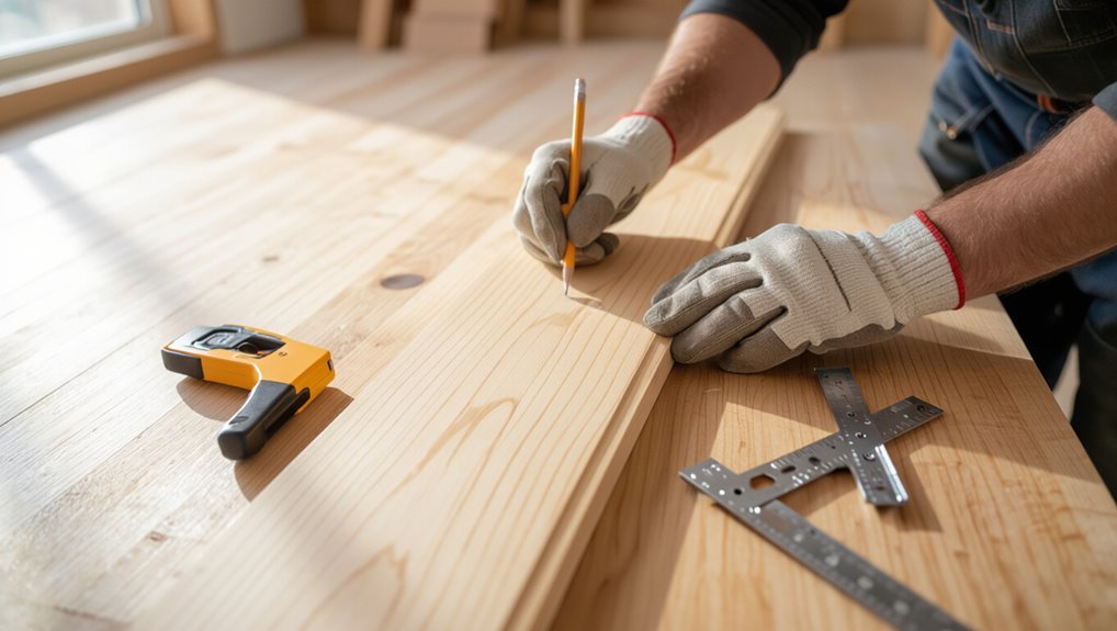 measure mark cut sand