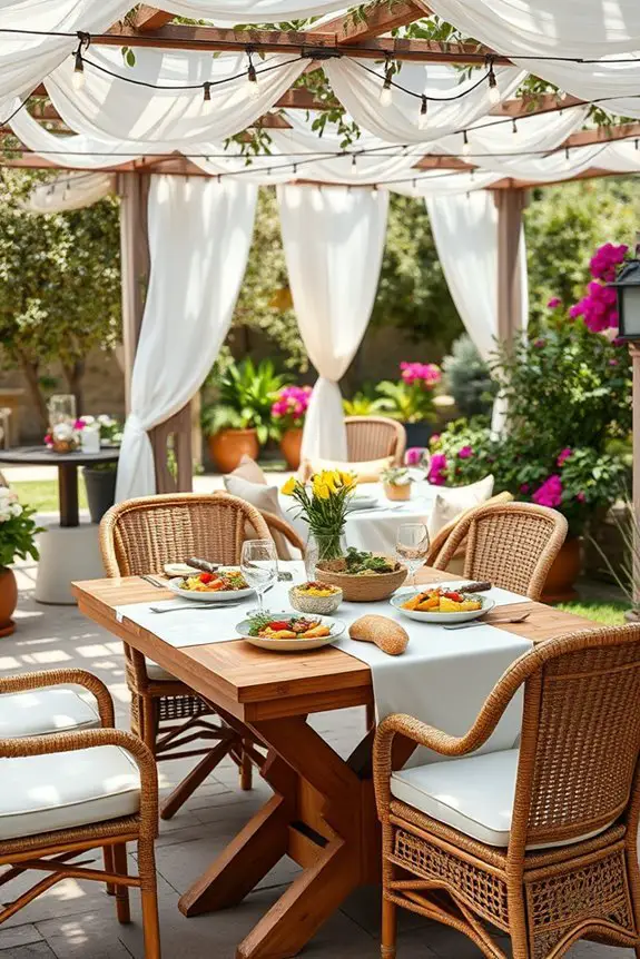 mediterranean backyard dining experience