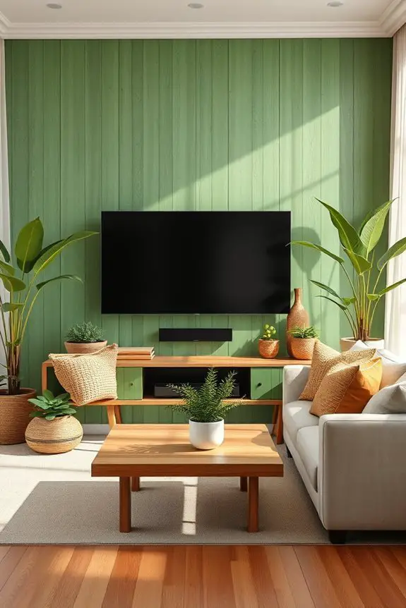 mellow green rustic decor
