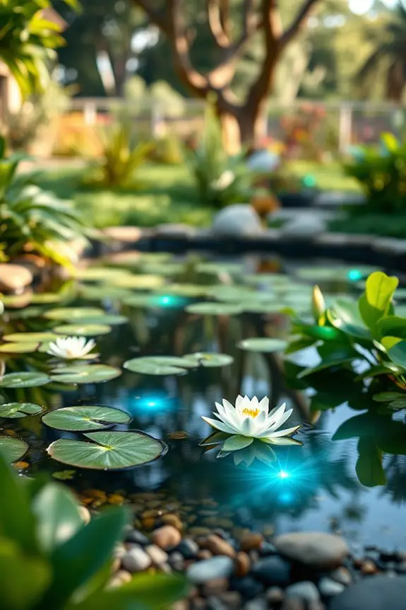 mesmerizing pond lighting effects