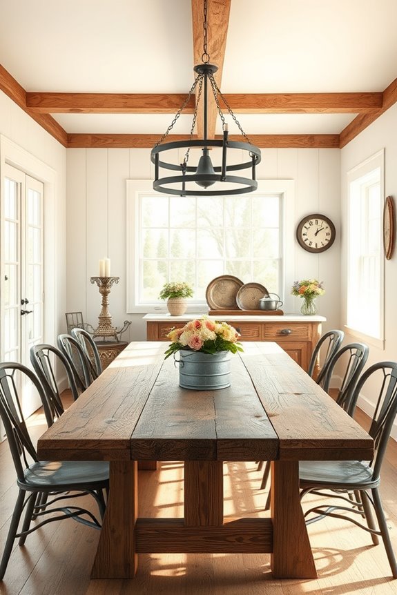 metal accents enhance farmhouse