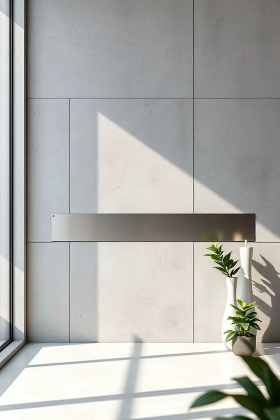 metal accents on concrete