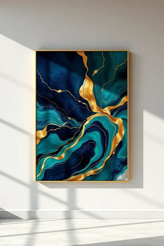 metallic accents enhance art