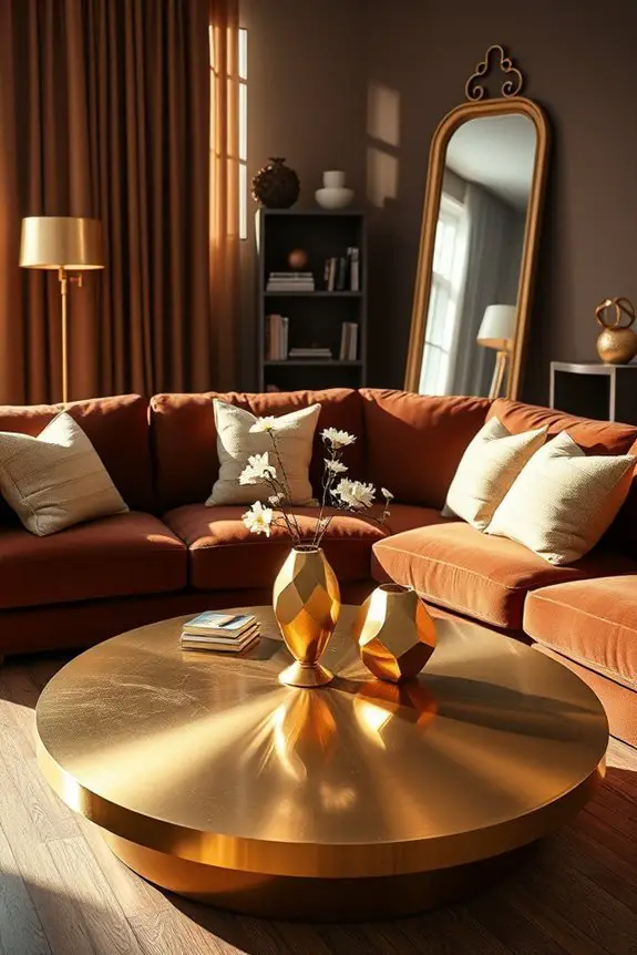 metallic accents enhance elegance