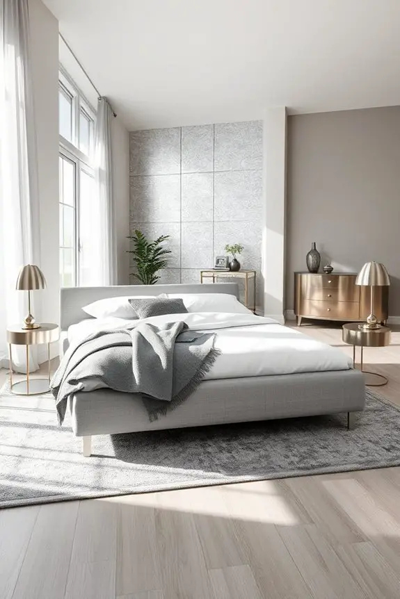 metallic accents in grey