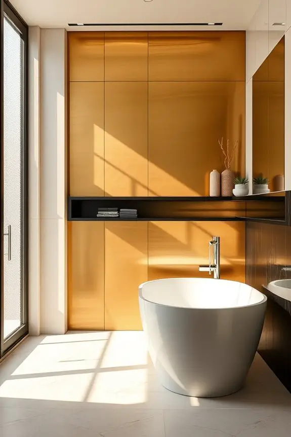 metallic elegance in bathrooms