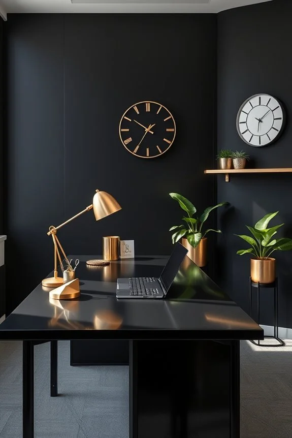 metallic elegance in workspace