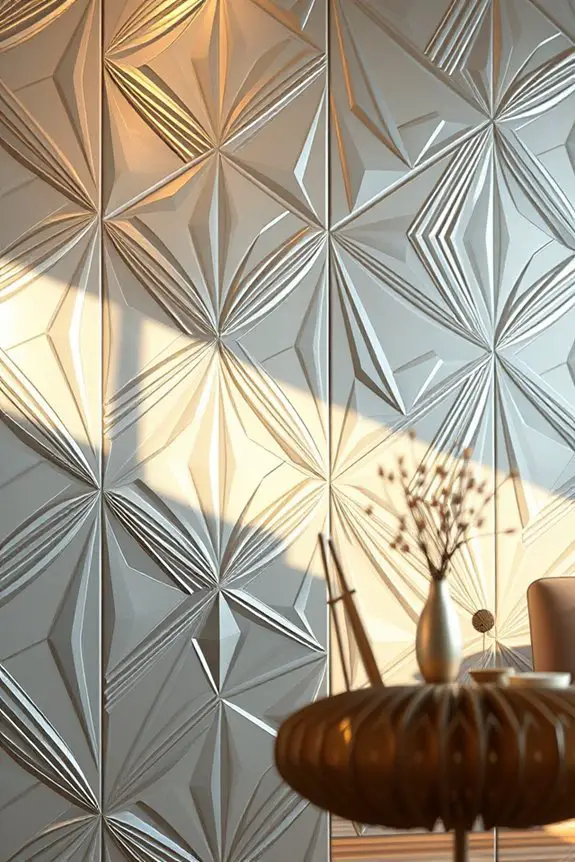 metallic geometric wall elegance