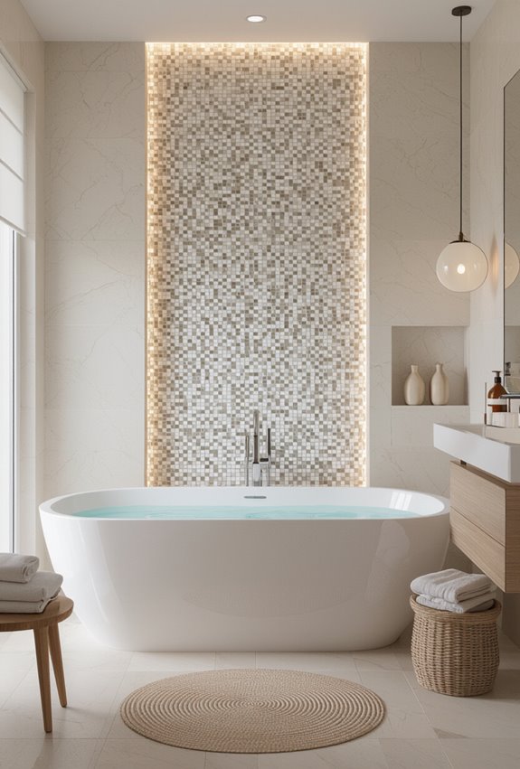 metallic textured mosaic accent