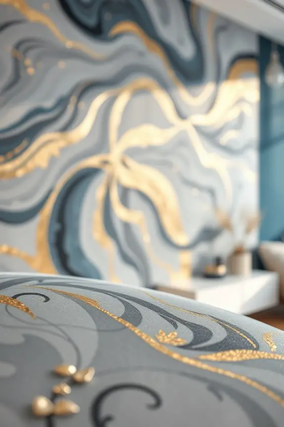 metallic wallpaper design accents