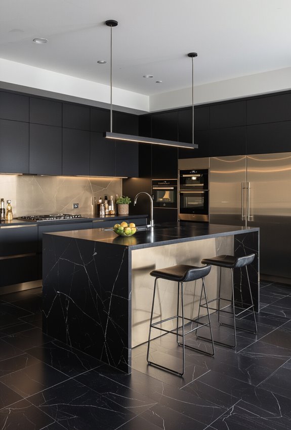 metallic warmth against black