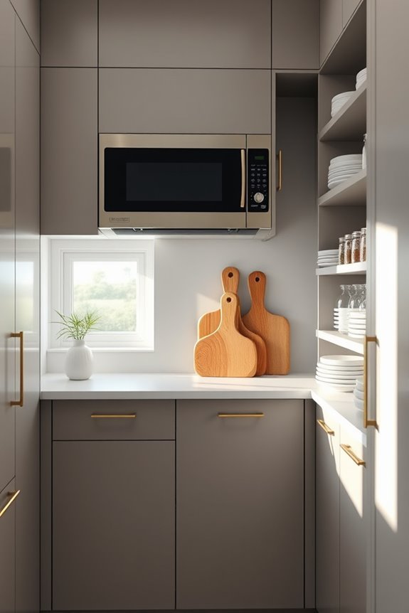 microwave storage in pantry