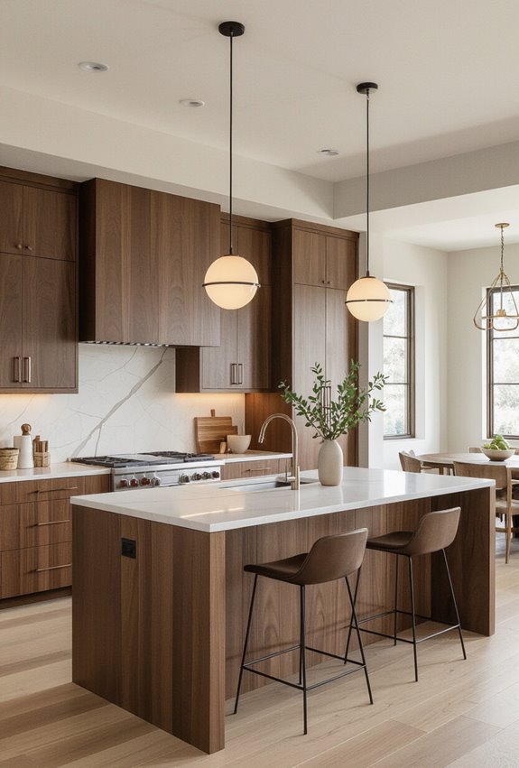 midcentury brown island ambience