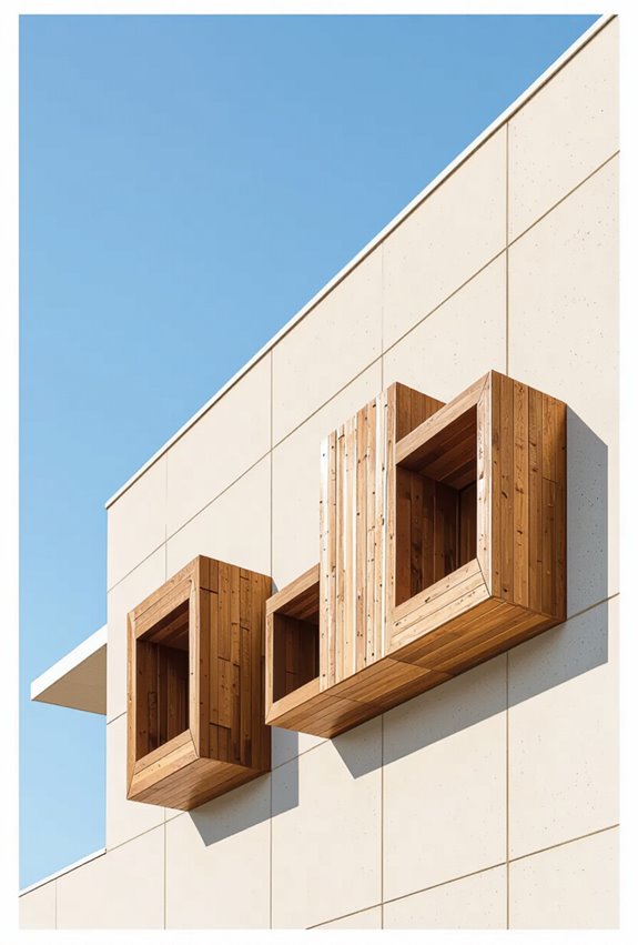 midcentury teak and walnut panels