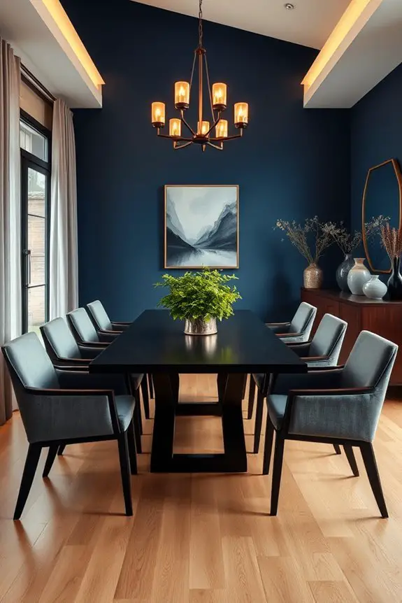 midnight blue dining tranquility
