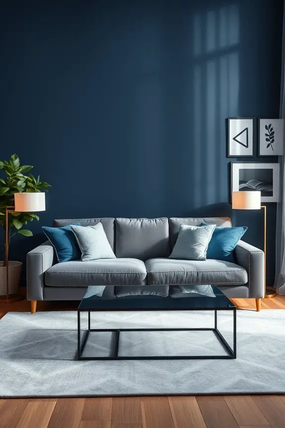 midnight blue living room elegance