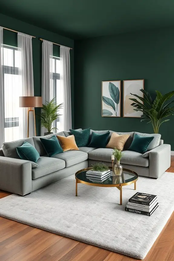 midnight green living room oasis