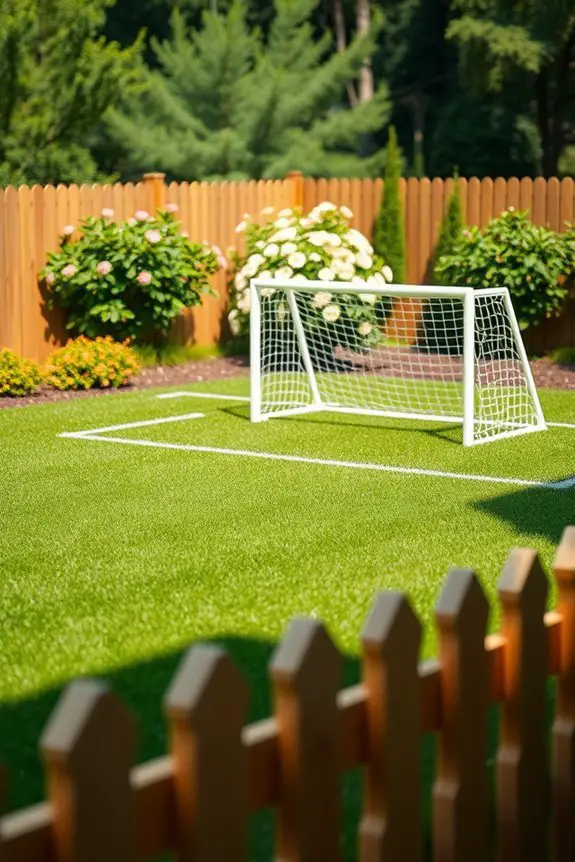 mini soccer field setup