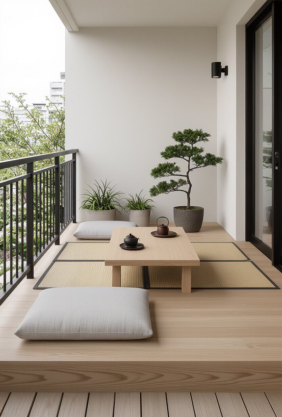 minimal tatami zen balcony