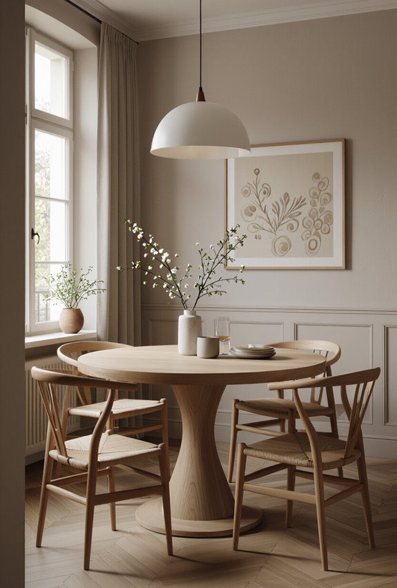 minimal warm curated dining