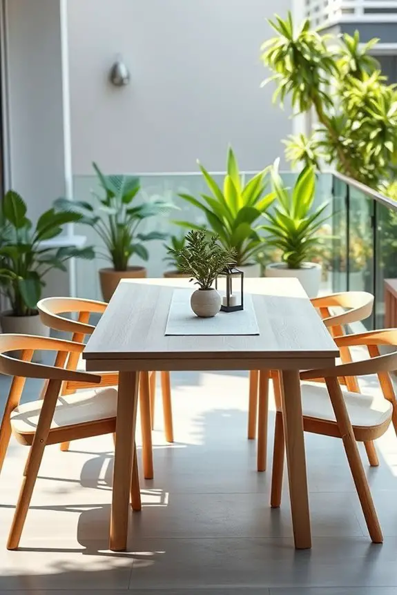 minimalist balcony dining design