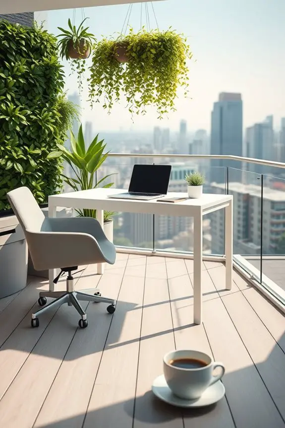 minimalist balcony study room