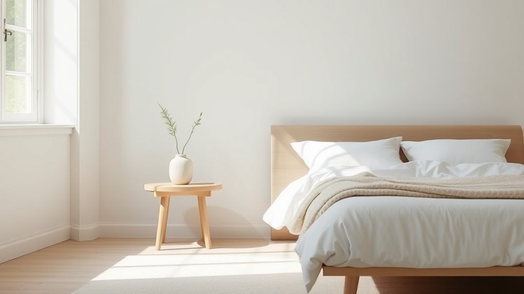 minimalist bed and table ideas