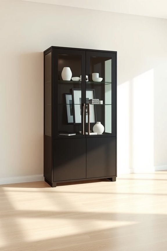 minimalist black display elegance
