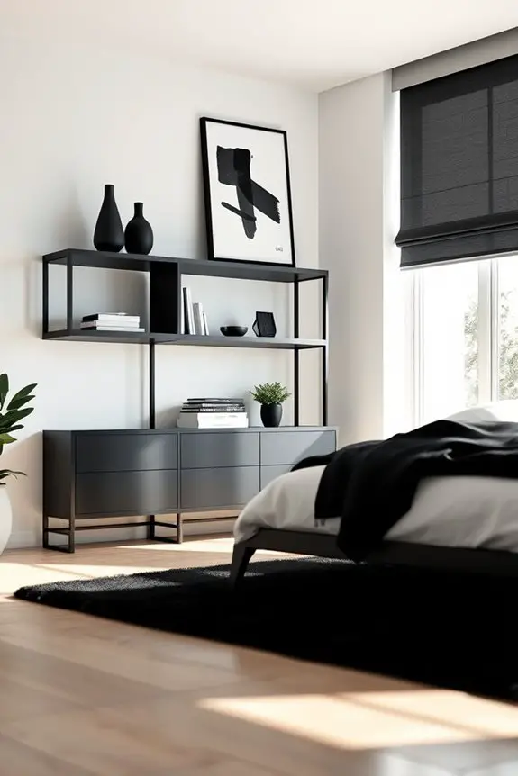 minimalist black shelving ideas
