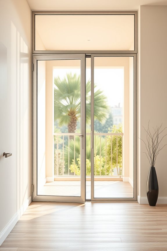 minimalist clear glass doors