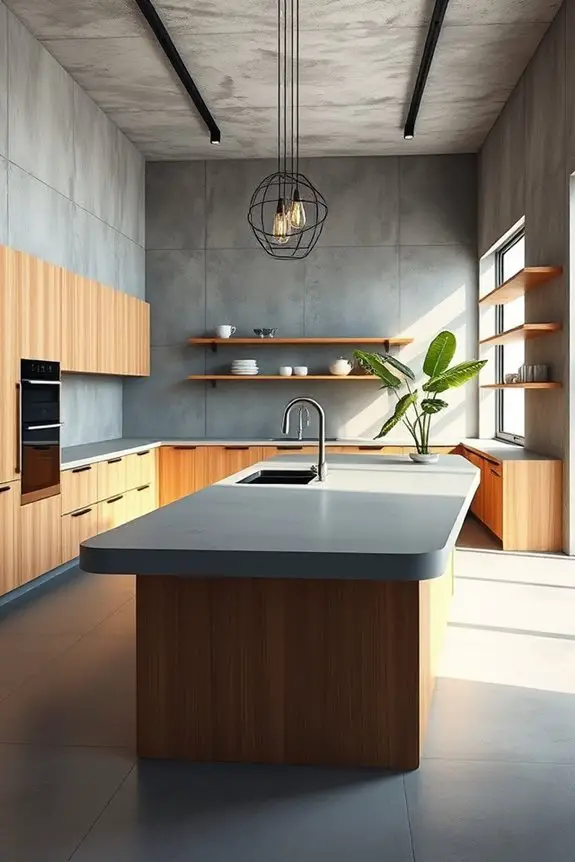 minimalist concrete and wood
