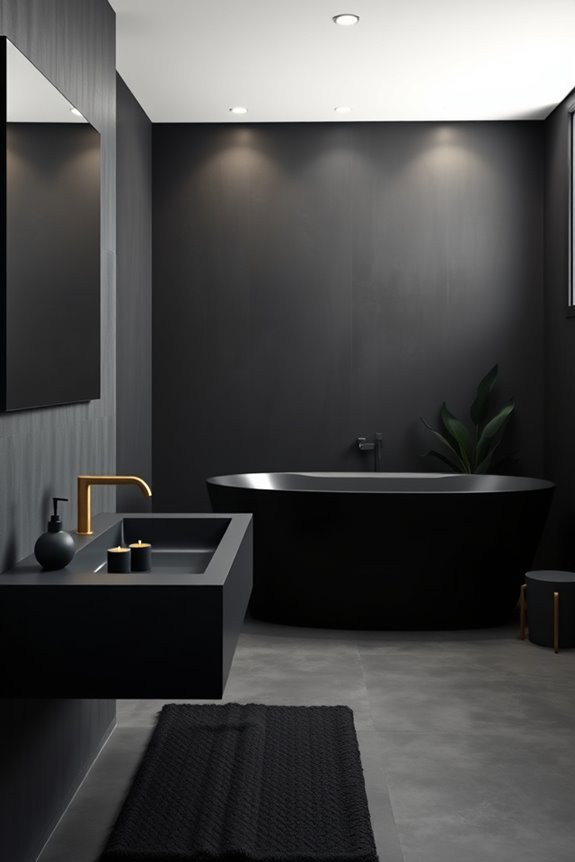 minimalist dark bathroom aesthetic