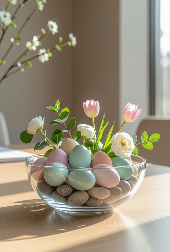 minimalist easter table centerpiece