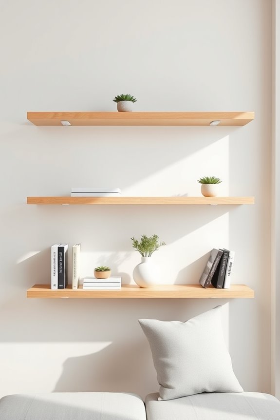 minimalist floating shelf design