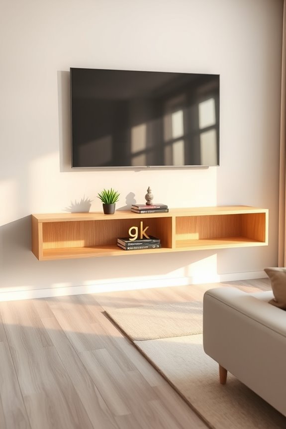 minimalist floating tv stand
