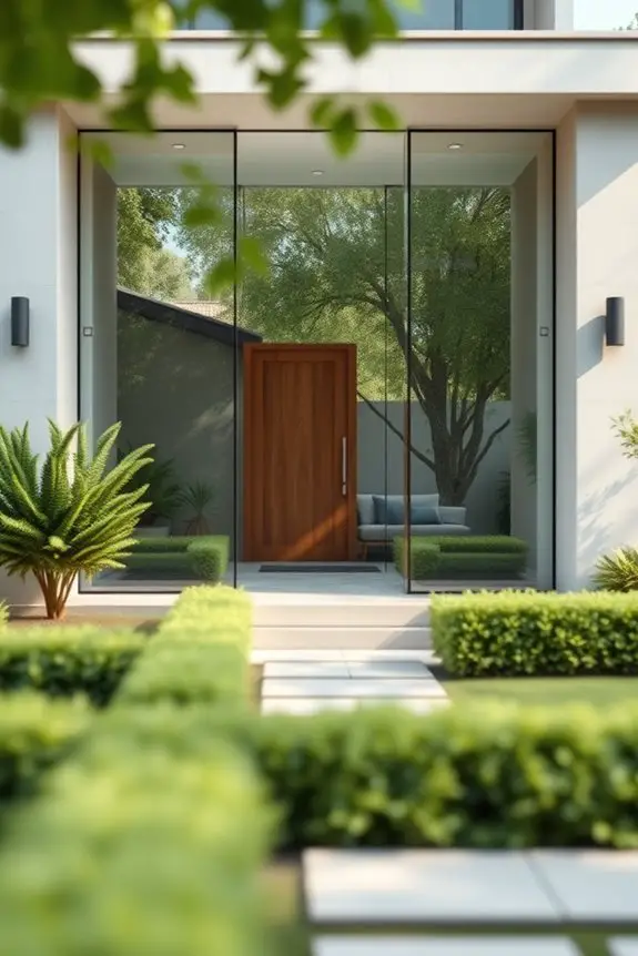 minimalist glass wall design