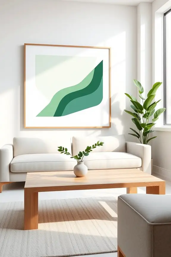 minimalist green geometric decor