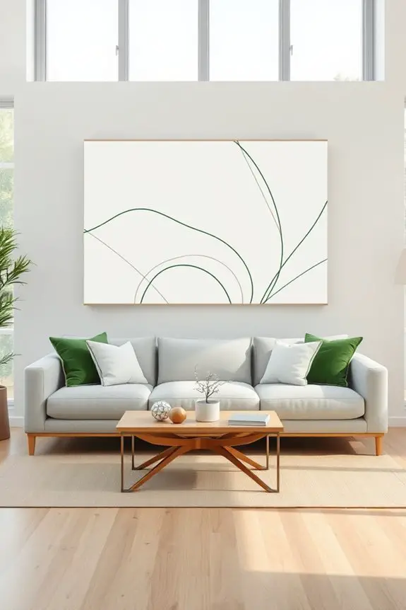 minimalist green line decor