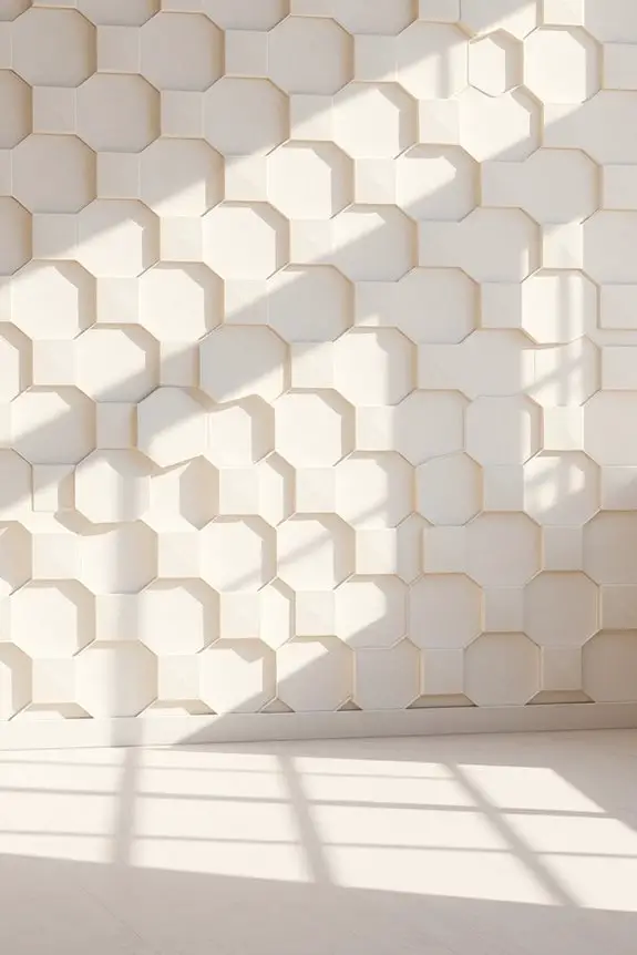 minimalist hexagonal wall patterns