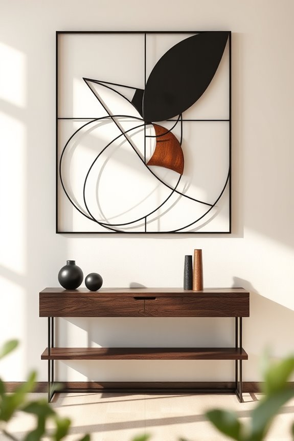 minimalist industrial metal art