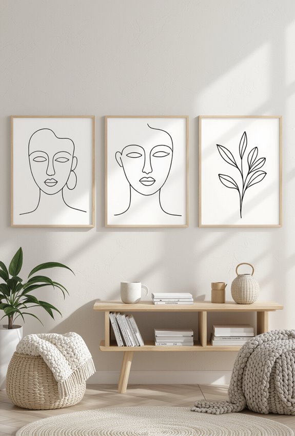 minimalist line drawing series