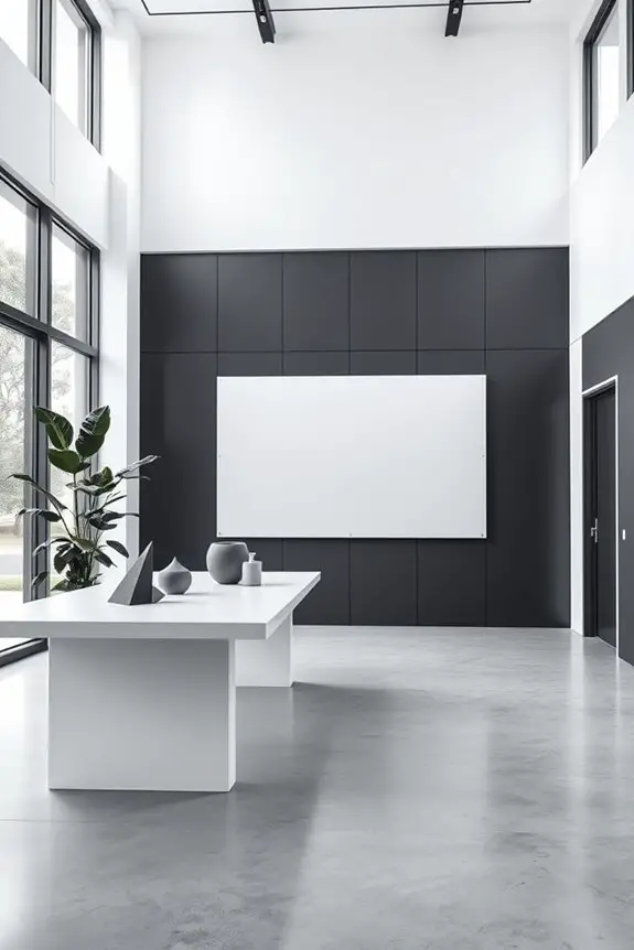 minimalist monochrome workspace design