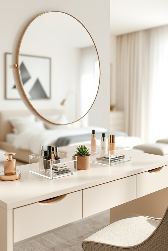 minimalist open concept dressing table