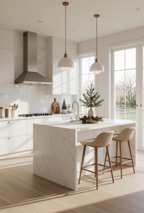 minimalist scandinavian christmas kitchen