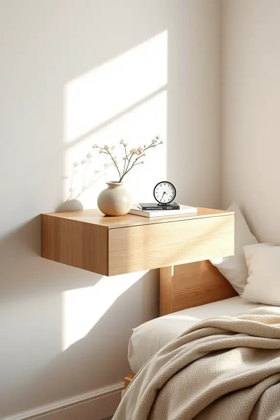minimalist scandinavian floating nightstand